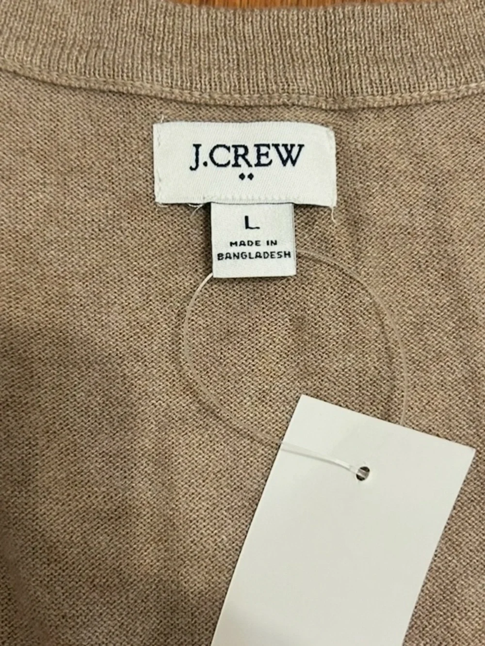 J.Crew Sleeveless Button Front Sweater Vest Women's Large Taupe Quiet Luxury